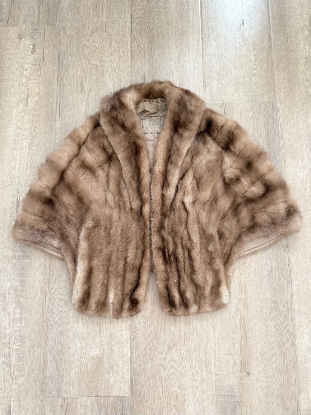 Vintage Haugen Furs Brown Wrap Shrug Stole Cape Jacket - Real Fur Mink